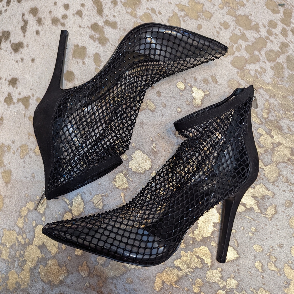 Sexy Black Mesh Stiletto Heels